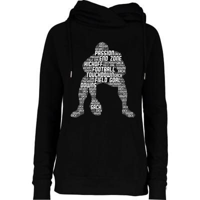 Football Lineman American Football Womens Funnel Neck Pullover Hood