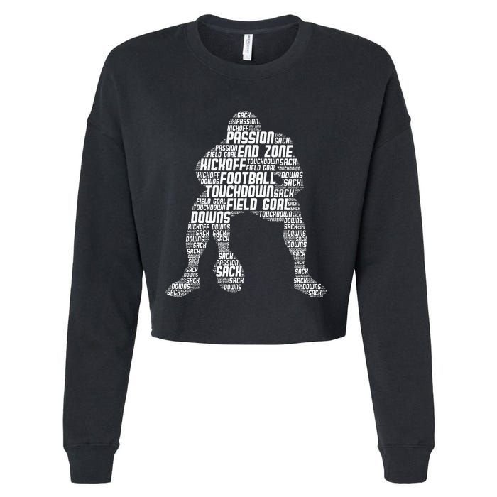 Football Lineman American Football Cropped Pullover Crew