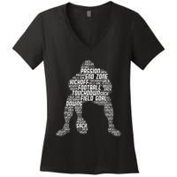 Football Lineman American Football Women's V-Neck T-Shirt