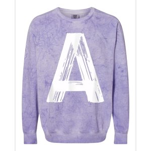 Funny Letter A Halloween Team Groups Costume Matching Colorblast Crewneck Sweatshirt