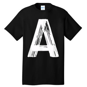 Funny Letter A Halloween Team Groups Costume Matching Tall T-Shirt