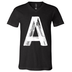 Funny Letter A Halloween Team Groups Costume Matching V-Neck T-Shirt