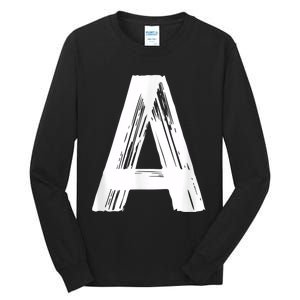 Funny Letter A Halloween Team Groups Costume Matching Tall Long Sleeve T-Shirt