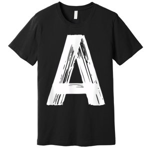 Funny Letter A Halloween Team Groups Costume Matching Premium T-Shirt