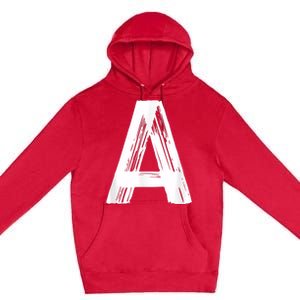 Funny Letter A Halloween Team Groups Costume Matching Premium Pullover Hoodie