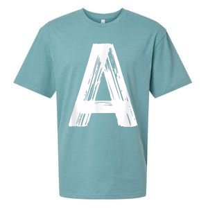 Funny Letter A Halloween Team Groups Costume Matching Sueded Cloud Jersey T-Shirt