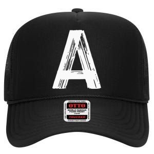 Funny Letter A Halloween Team Groups Costume Matching High Crown Mesh Back Trucker Hat