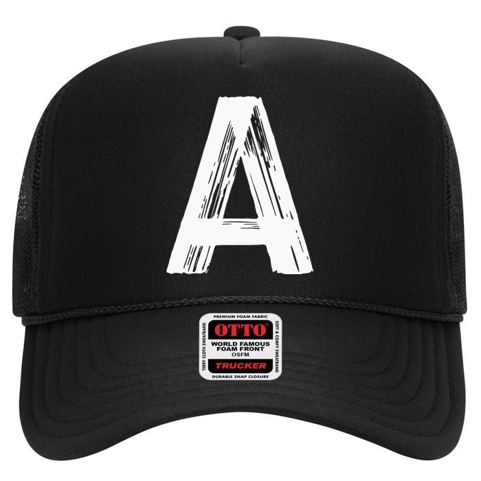 Funny Letter A Halloween Team Groups Costume Matching High Crown Mesh Back Trucker Hat