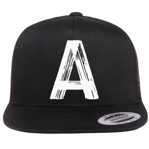 Funny Letter A Halloween Team Groups Costume Matching Flat Bill Trucker Hat