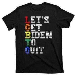 Funny LGBTQ Anti Biden Lets Get Biden To Quite T-Shirt