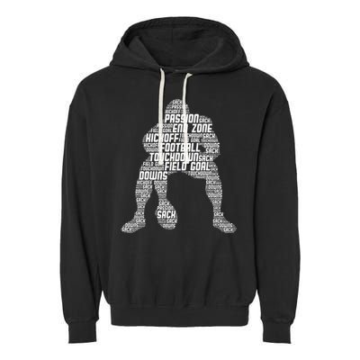 Football Lineman American Football Garment-Dyed Fleece Hoodie