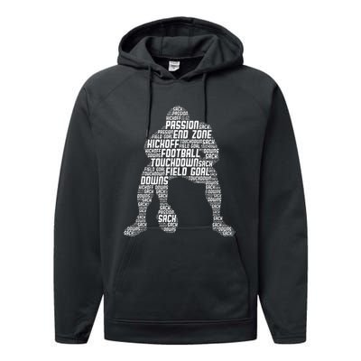 Football Lineman American Football Performance Fleece Hoodie