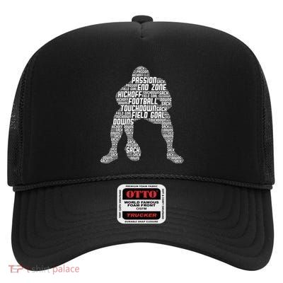 Football Lineman American Football High Crown Mesh Back Trucker Hat