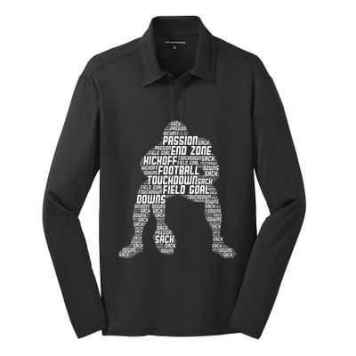 Football Lineman American Football Silk Touch Performance Long Sleeve Polo