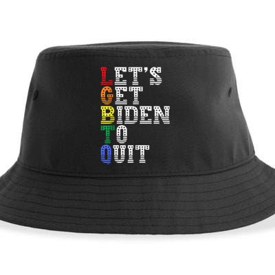 Funny LGBTQ Anti Biden Lets Get Biden To Quite Sustainable Bucket Hat