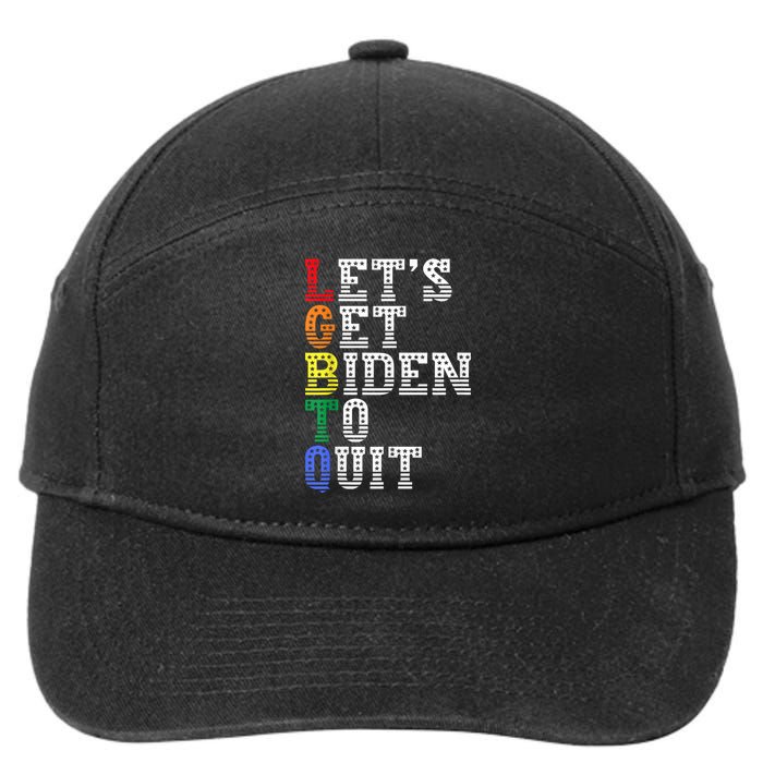 Funny LGBTQ Anti Biden Lets Get Biden To Quite 7-Panel Snapback Hat