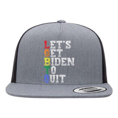 Funny LGBTQ Anti Biden Lets Get Biden To Quite Flat Bill Trucker Hat