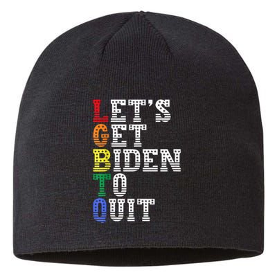 Funny LGBTQ Anti Biden Lets Get Biden To Quite Sustainable Beanie