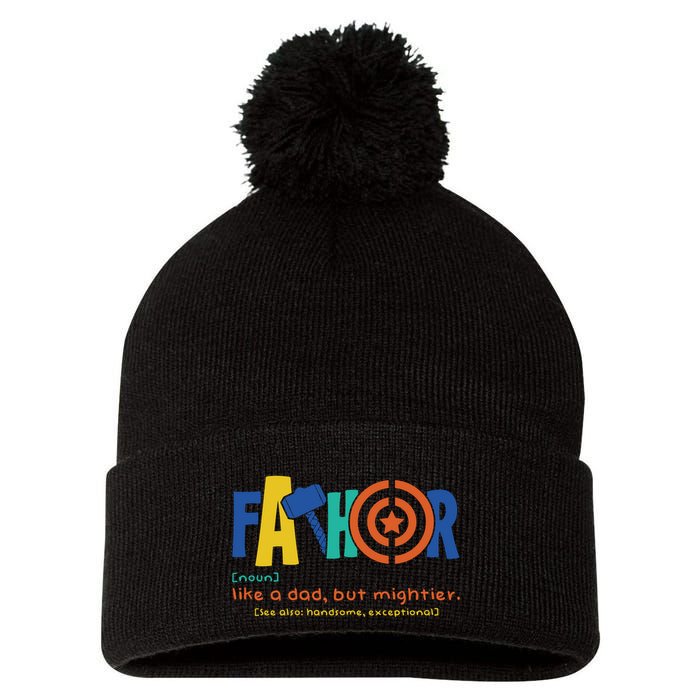 Fathor Like A Dad But Mightier Pom Pom 12in Knit Beanie