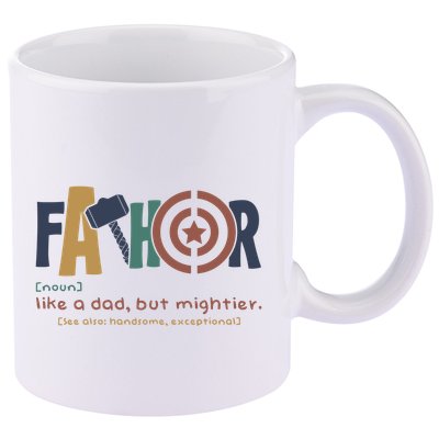 Fathor Like A Dad But Mightier 11oz C Handle Ceramic Mug