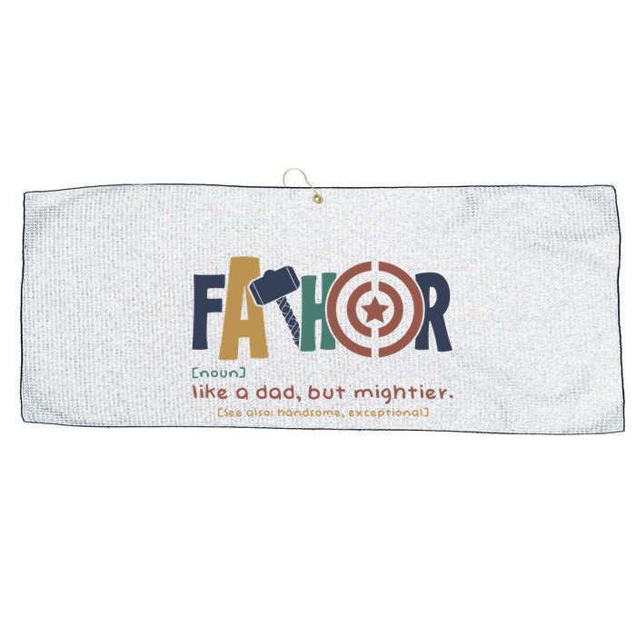 Fathor Like A Dad But Mightier Large Microfiber Waffle Golf Towel