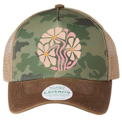 Flourish Like A Flower Retro Boho Christian Floral Legacy Tie Dye Trucker Hat