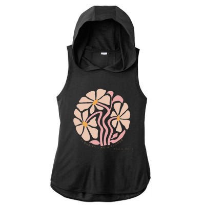 Flourish Like A Flower Retro Boho Christian Floral Ladies PosiCharge Tri-Blend Wicking Draft Hoodie Tank