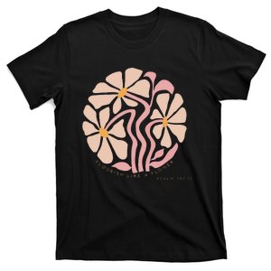 Flourish Like A Flower Retro Boho Christian Floral T-Shirt