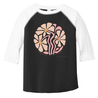 Flourish Like A Flower Retro Boho Christian Floral Toddler Fine Jersey T-Shirt