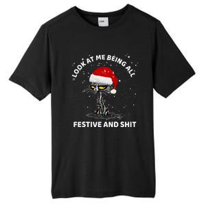 Funny Look At Me Being All Festive And S Cat Christmas Tall Fusion ChromaSoft Performance T-Shirt