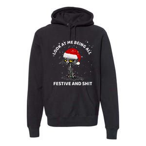 Funny Look At Me Being All Festive And S Cat Christmas Premium Hoodie