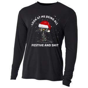 Funny Look At Me Being All Festive And S Cat Christmas Cooling Performance Long Sleeve Crew