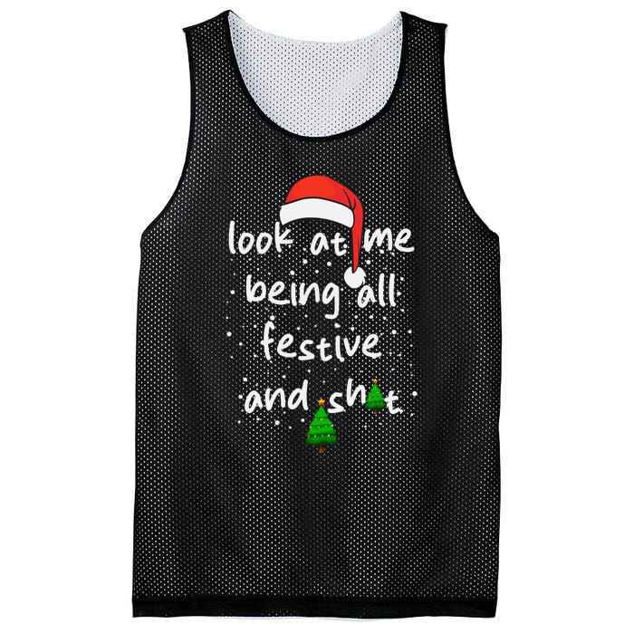 Funny Look At Me Being All Festive And Shits Mesh Reversible Basketball Jersey Tank