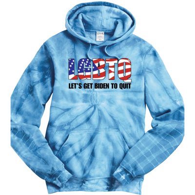 Funny LGBTQ Anti Biden Lets Get Biden To Quite Quote Tee Tie Dye Hoodie