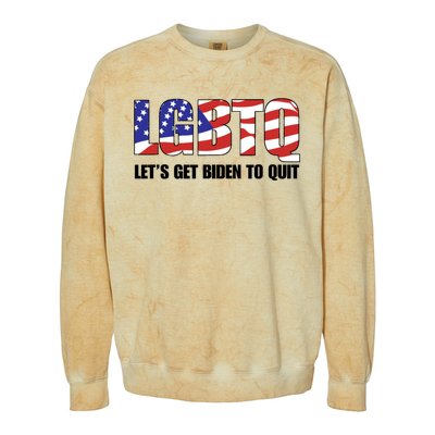 Funny LGBTQ Anti Biden Lets Get Biden To Quite Quote Tee Colorblast Crewneck Sweatshirt