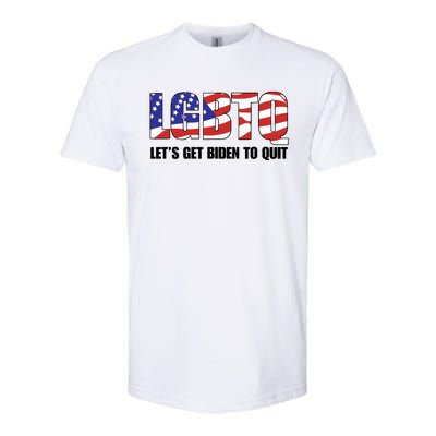 Funny LGBTQ Anti Biden Lets Get Biden To Quite Quote Tee Softstyle CVC T-Shirt