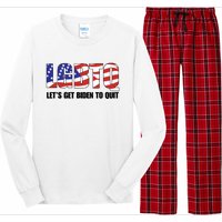 Funny LGBTQ Anti Biden Lets Get Biden To Quite Quote Tee Long Sleeve Pajama Set