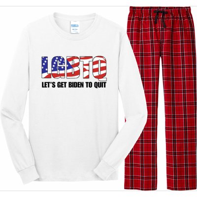 Funny LGBTQ Anti Biden Lets Get Biden To Quite Quote Tee Long Sleeve Pajama Set