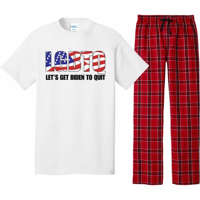 Funny LGBTQ Anti Biden Lets Get Biden To Quite Quote Tee Pajama Set