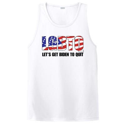 Funny LGBTQ Anti Biden Lets Get Biden To Quite Quote Tee PosiCharge Competitor Tank