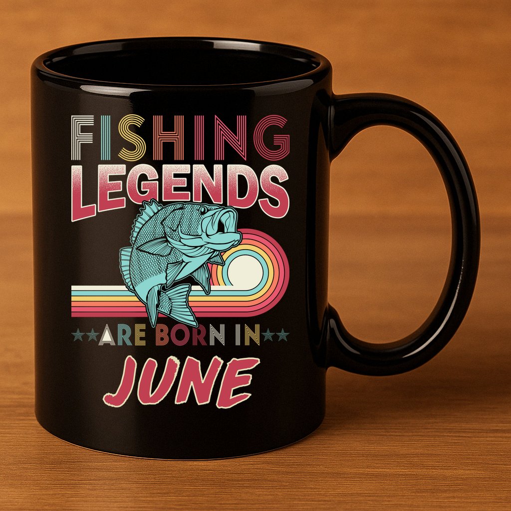 Fishing Legends Are Born In June 11oz C Handle Ceramic Mug