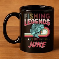 Fishing Legends Are Born In June 11oz C Handle Ceramic Mug