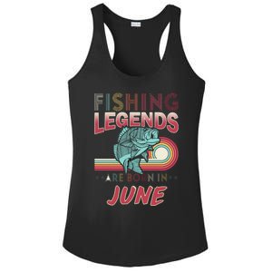 Fishing Legends Are Born In June Ladies PosiCharge Competitor Racerback Tank