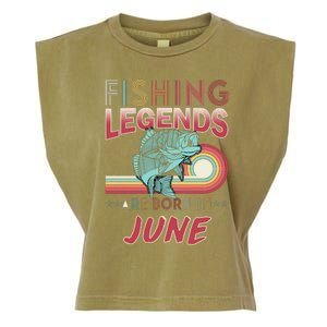 Fishing Legends Are Born In June Garment-Dyed Women's Muscle Tee