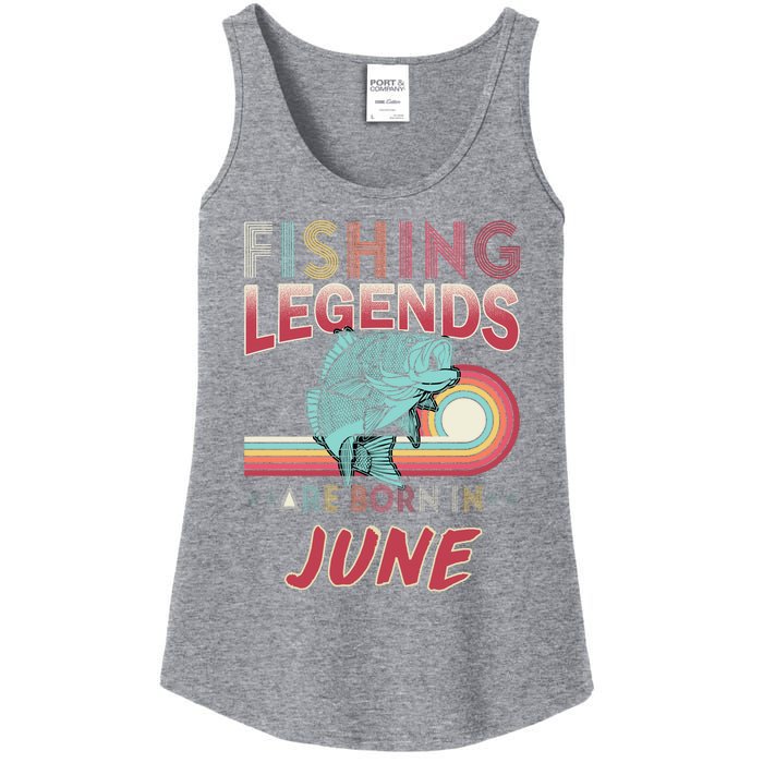 Fishing Legends Are Born In June Ladies Essential Tank