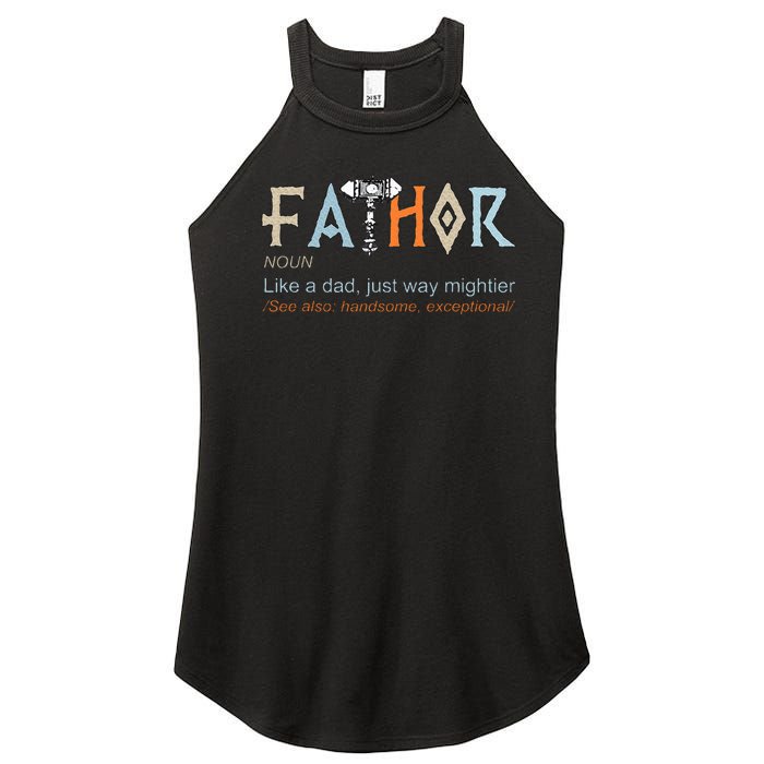 Fathor Like A Dad Just Way Mightier Fathers Day Viking Women’s Perfect Tri Rocker Tank