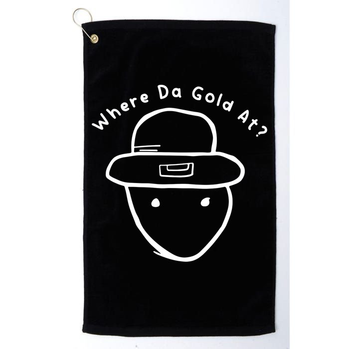 Funny Leprechaun Amateur Sketch Meme St Patricks Day 2024 Golf Towel