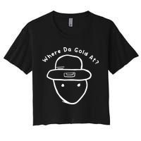 Funny Leprechaun Amateur Sketch Meme St Patricks Day 2024 Women's Crop Top Tee