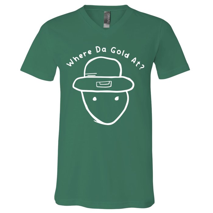 Funny Leprechaun Amateur Sketch Meme St Patricks Day 2024 V-Neck T-Shirt