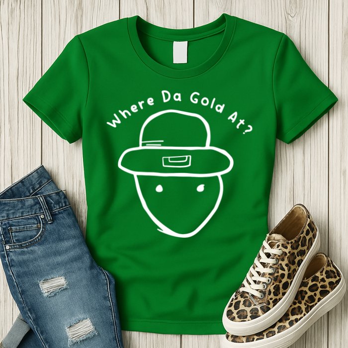 Funny Leprechaun Amateur Sketch Meme St Patricks Day 2024 Womens T-Shirt